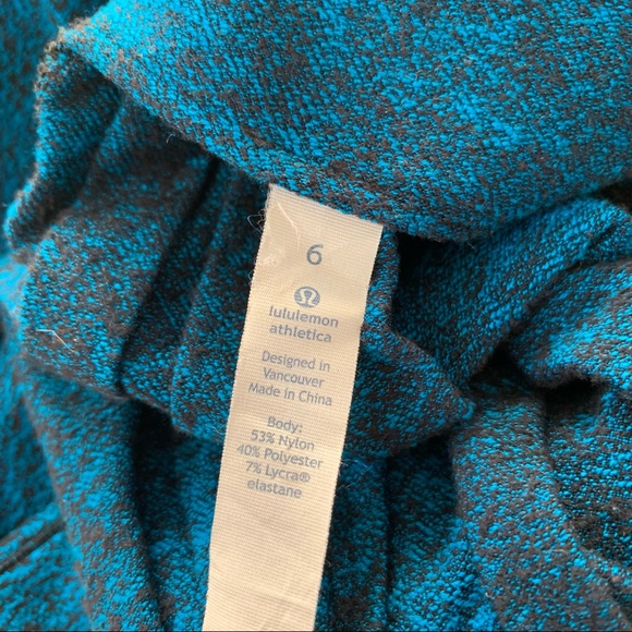 Lululemon Rush Hour aqua blue black print half-zip top Luon Spray Jacquard EUC - Picture 13 of 16